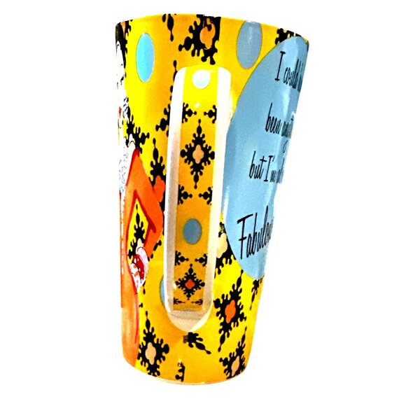 Delish Fabulous Quote Art Deco Tumbler Mug Glam Desk Decor Relic Gift Chic Power - Picture 4 of 9